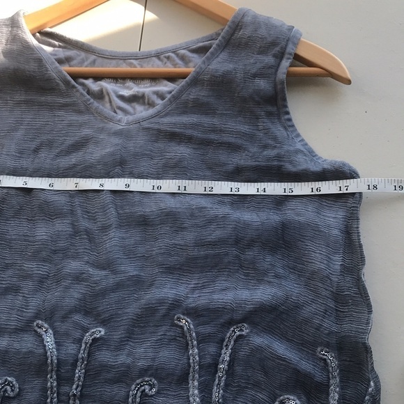 SOFT Surroundings Silk Romance Top sleeveless tunic size XS oversized grey - Picture 8 of 11